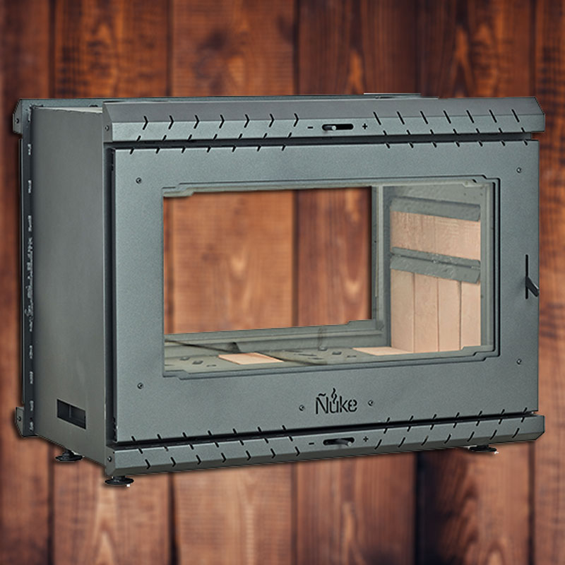 Calefactor insertable Cedro 100 doble puerta